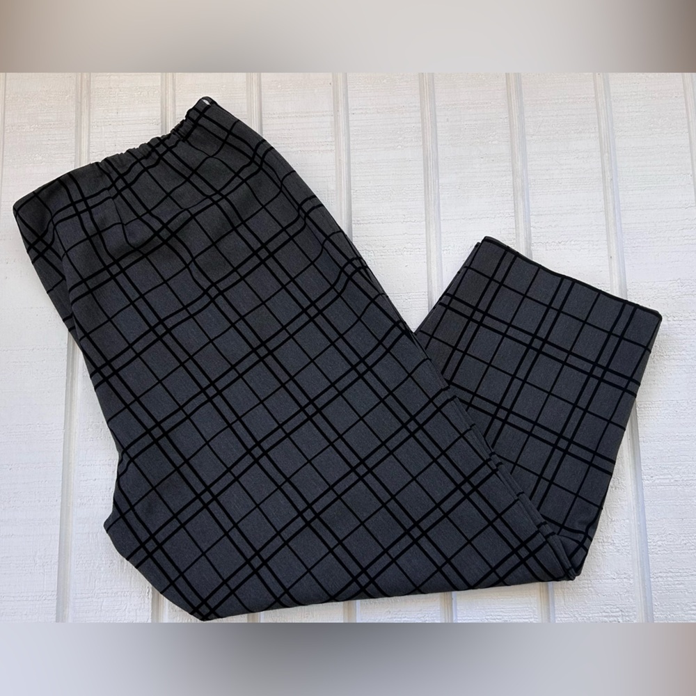 Talbots Women’s Stretch Trousers Black Grey Check 20W‎